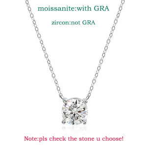 Smyoue 1-5CT Rose Gold Color Moissanite Necklace for Women D Color Sparkling Classic Lab Diamon Pendant Sterling Silver 925 GRA