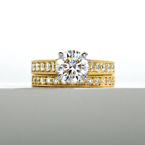 Moissanite Ring Set For Women 925 Sterling Silver 2 Carat All Moissanite gold Ring
