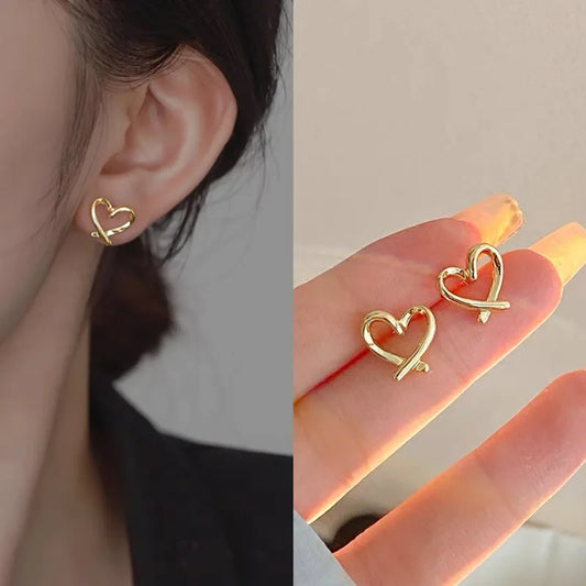 Quality Cute Heart Earrings For Women Jewelry Female Stud Earring Female Party Accessories Charm Princess