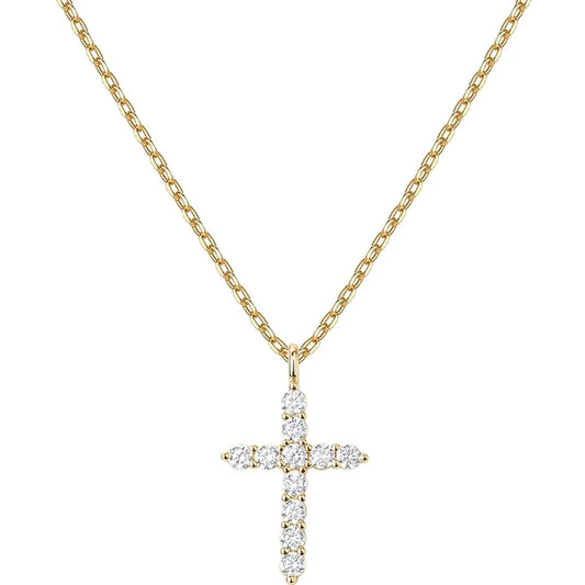 14K Gold Plated Cross Necklace for Women | Cross Pendant | Gold Necklaces for Women Girls