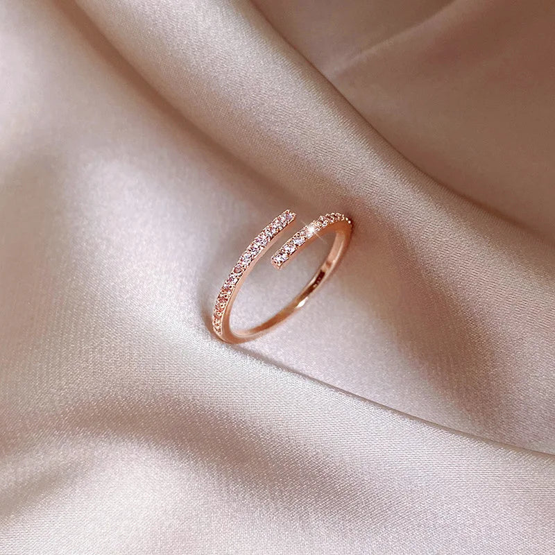 New Minimalist Thin Rings For Women Wedding Brilliant Cubic Zircon High Quality Versatile Female Finger Ring Jewelry Gifts