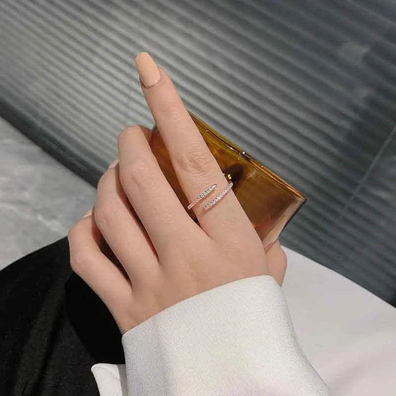 New Minimalist Thin Rings For Women Wedding Brilliant Cubic Zircon High Quality Versatile Female Finger Ring Jewelry Gifts