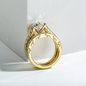 Moissanite Ring Set For Women 925 Sterling Silver 2 Carat All Moissanite gold Ring