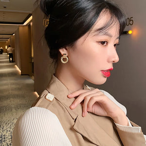 Retro Metallic Gold Colour Multiple Small Circle Pendant Earrings 2025 Jewellery fashion Wedding Party Unusual Earrings For Woman