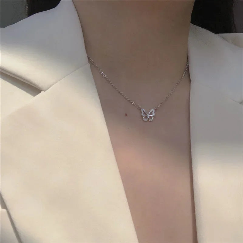 Simple Double Layer Star Moon Charm Multilayered Necklace Delicate Clavicle Chain Zircon for Women Fashion Jewellery