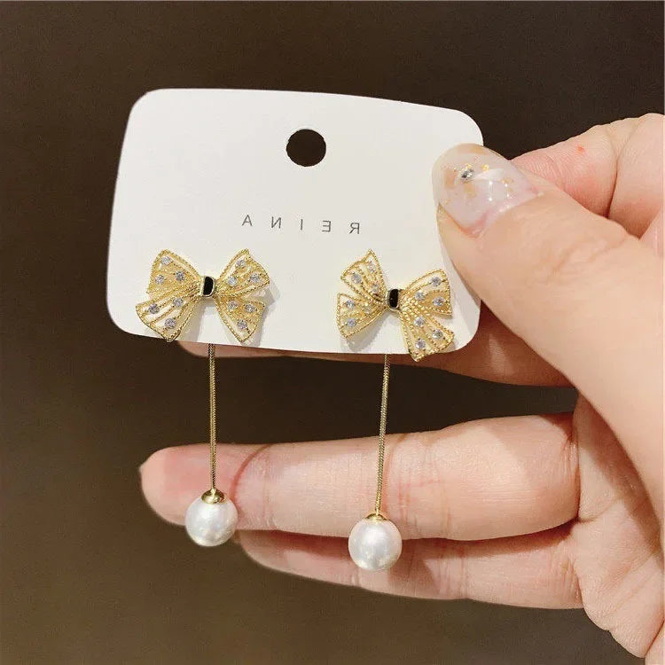 New Fashion Unique Design Elegant Exquisite Light Luxury Zircon C Earrings Women Jewellery Party High-grade Gift Wholesale