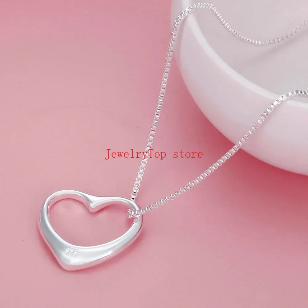 Fine wholesale 925 Sterling silver heart bracelets necklaces for women fashion designer wedding engagement sets Christmas gift